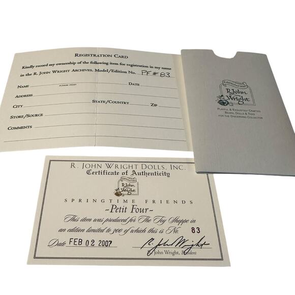 R John Wright #83 of 300 Mice - Petit Four Springtime Series With Box & Cert - Picture 4 of 5